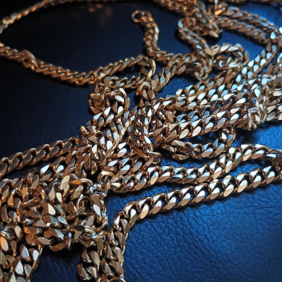 2PK Adorable Hot New 6mm Women's Gold Stylish 24" Precious Steel Necklaces - Picture 2 of 5